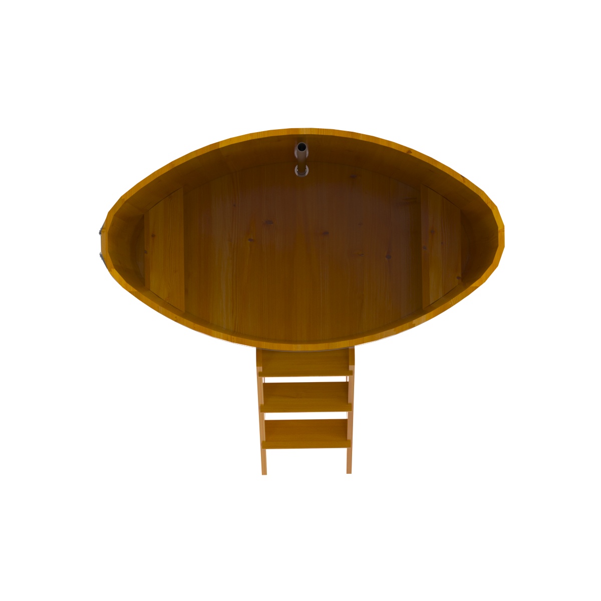 2276 Купель овальная из лиственницы Рустик 0,92х1,66х1,4 натуральная Alyarus  - Вид №5