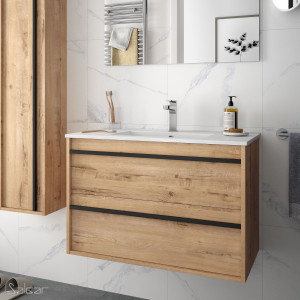 84945 SALGAR Мебель для умывальника ATTILA 800 2 ящика OSTIPPO OAK + Раковина Робл Остиппо