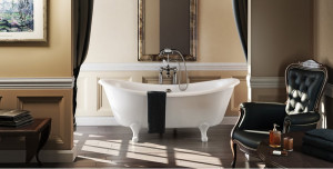 Burlington Двухсторонняя ванна Bateau со стандартными ножками с классическими ножками белого цвета T10F E10 WHI