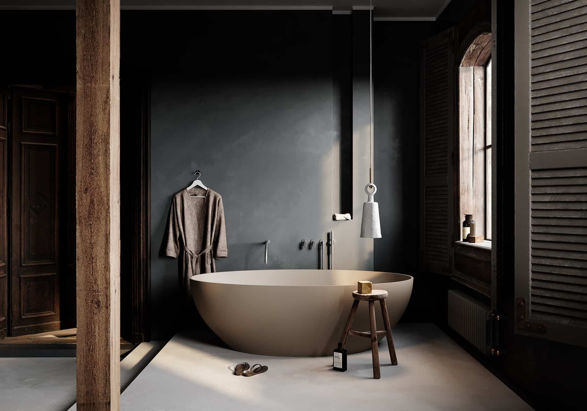 2-местная ванна с твердой поверхностью в центре комнаты COCOON Maison ARCH-00098919 - Вид №3