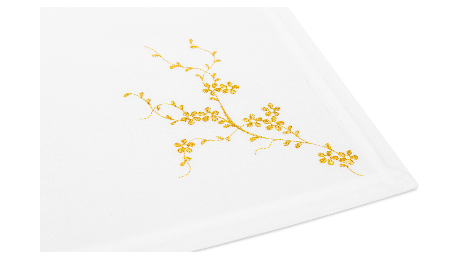 10645785 Weissfee Набор салфеток Weissfee "Блум" 50х35см, 6шт, (белый с золотист.вышив.) Хлопок  - Вид №1