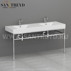 9124K1 Структура напольная из хромированной латуни под умывальник 140 см Kerasan Cento Италия