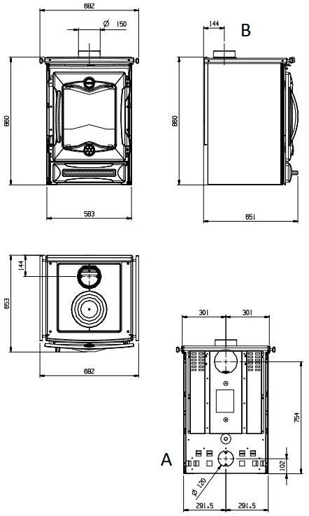 LA NORDICA EXTRAFLAME Дровяная печь с чугунными кольцами sun-id-1476649 - Вид №4