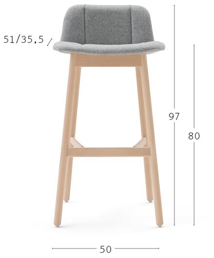 Billiani Табурет из ткани и бука Hippy 639 - Вид №3