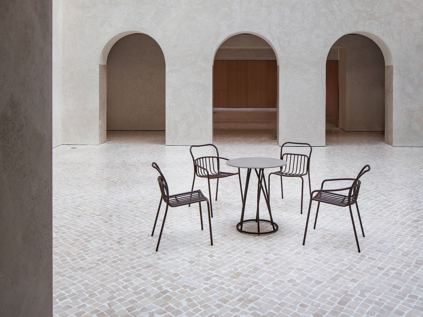 Стальной штабелируемый садовый стул с порошковым покрытием iSimar Cestat ARCH-00086010 - Вид №2