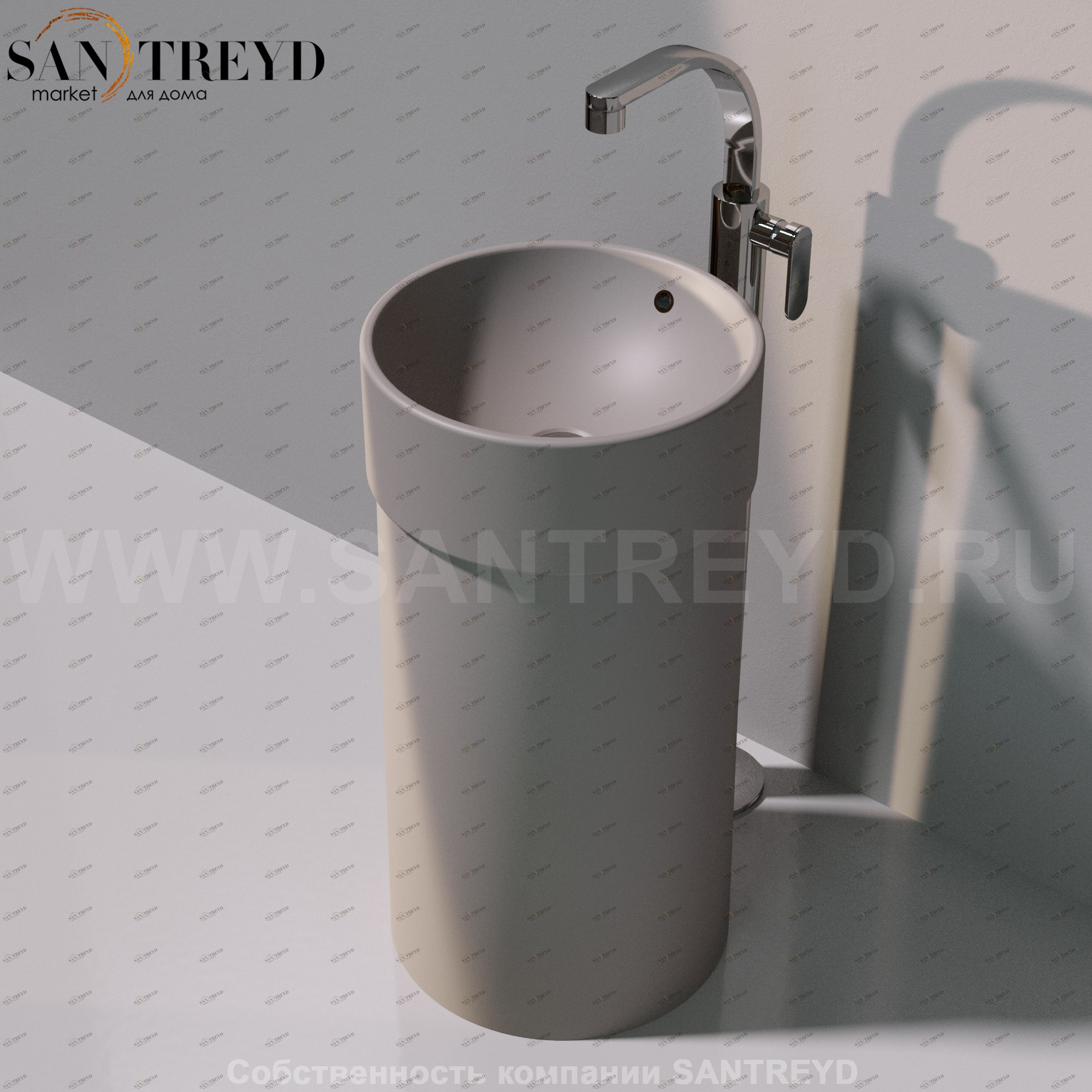 505042CCOLC1019 Напольная раковина стоящая круглая Ceramica Flaminia Twin