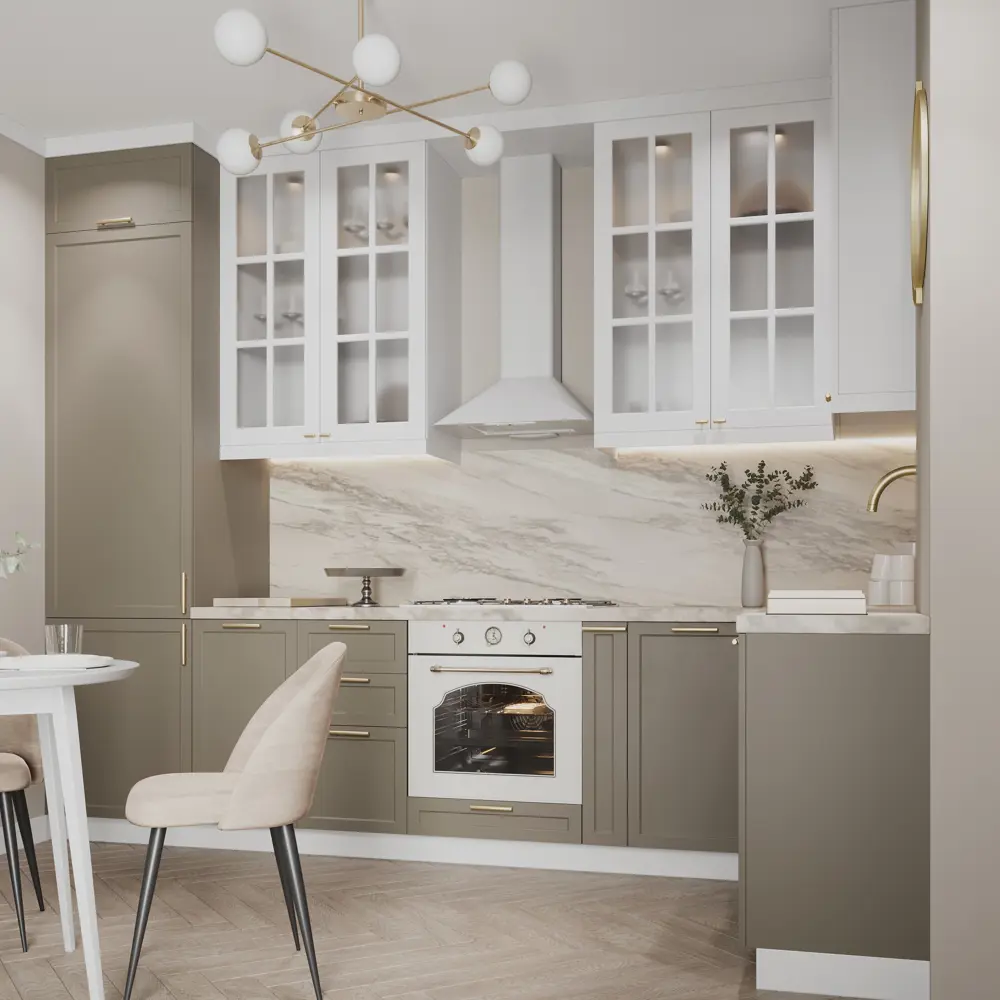 Фасад кухонный DELINIA ID Ньюпорт белый матовый с филенкой 82010405 STLM-0017295 - Вид №11