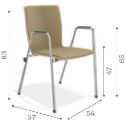 Casala Штабелируемый стул для конференций из ткани с подлокотниками Interlink 2563/10 - Вид №3