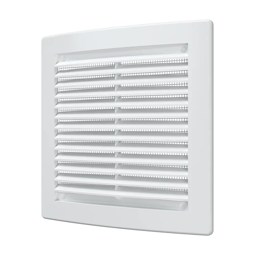 Вентиляционная решетка с сеткой Fonet 150x150 мм пластик цвет белый STLM-2174650