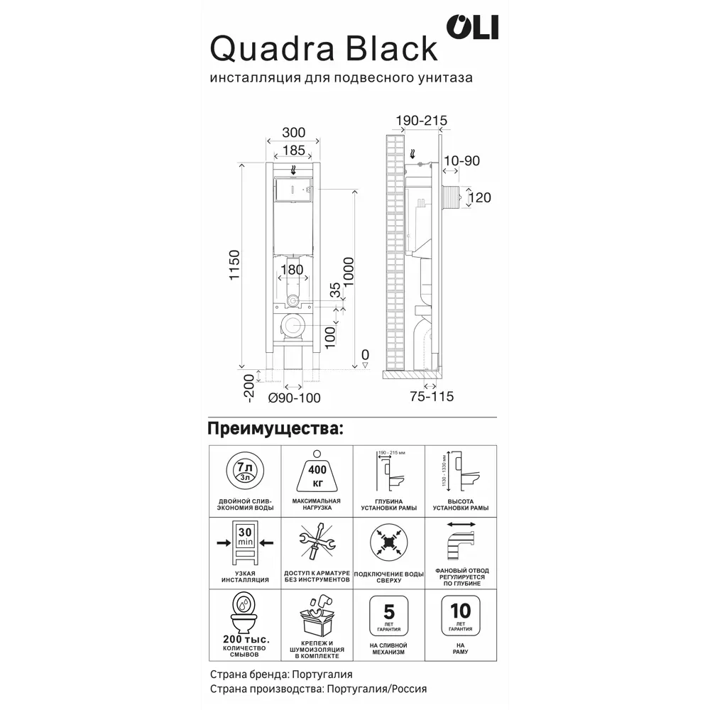 Комплект инсталляции Oli Quadra с безободковым унитазом Aquatek Европа 89445563 STLM-2003283 - Вид №3