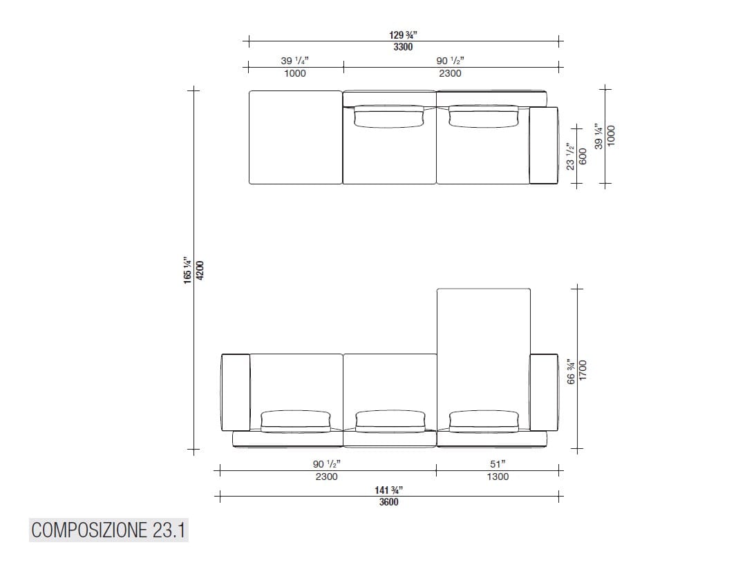 Угловой диван из ткани с полуостровом Lema Venise ARCH-00125173 - Вид №44