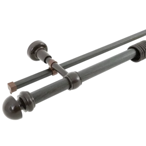 Карниз двухрядный 300 см металл/пластик цвет коричневый