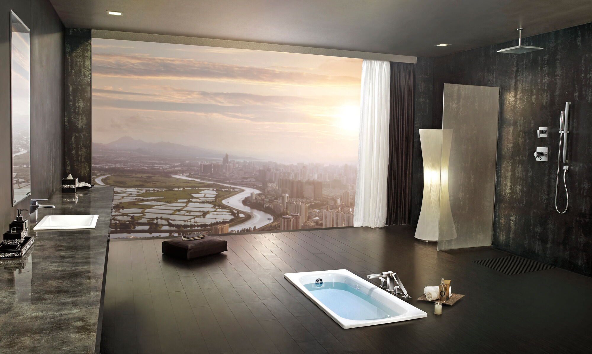 Римская отделка для ванны с изливом и ручным душем Delta Faucet Ara T4768-BL - Вид №4