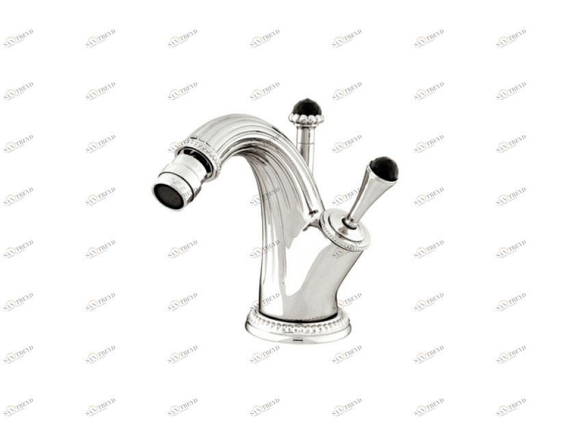 033223.N00.50 Смеситель-джойстик-монолевер для биде с черными кристаллами Swarovski Яркий хром Mestre Artica