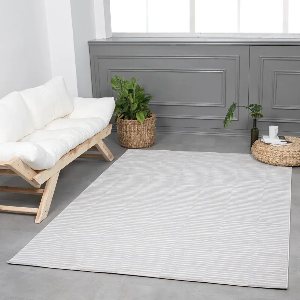 Ковер полиэстер Inspire Breeze 5877A 60x110 см цвет светло-серый 84860684 STLM-2088652 