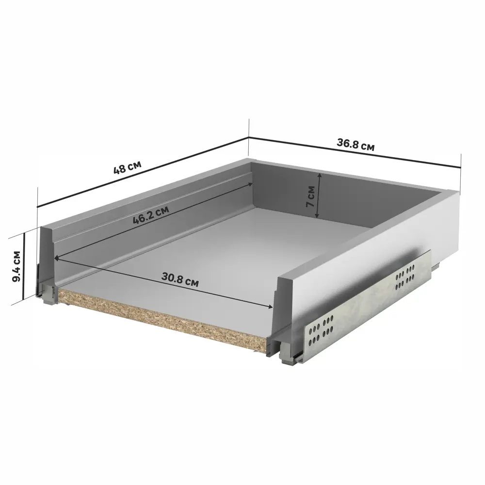 Ящик Delinia ID 36.8x9.4x48 см металл цвет серый 82109383 STLM-2050044 Отсутствует - Вид №2
