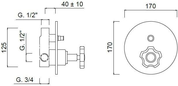 Rubinetteria Giulini Смеситель для душа с переключателем Giò crystal - giò F3513/s - Вид №1