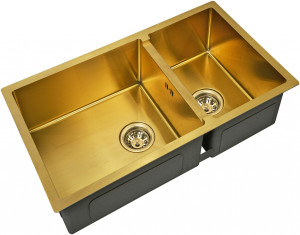 Мойка кухонная ZorG Inox R SZR-78-2-44 BRONZE из нержавеющей стали, бронза