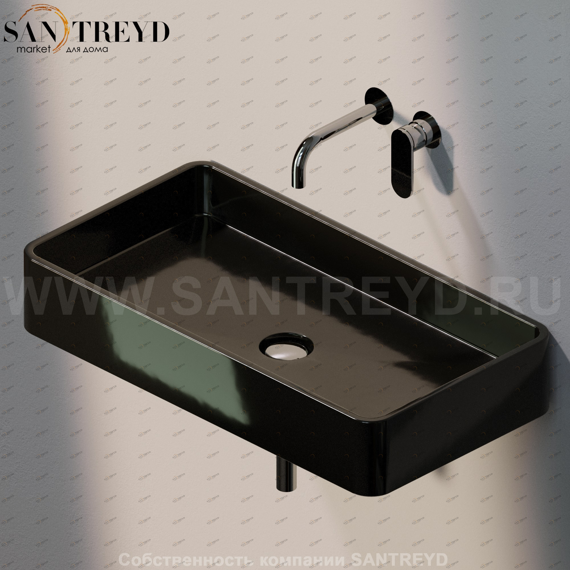 MWL759017 Подвесная раковина настенная прямоугольная Ceramica Flaminia Miniwash черная