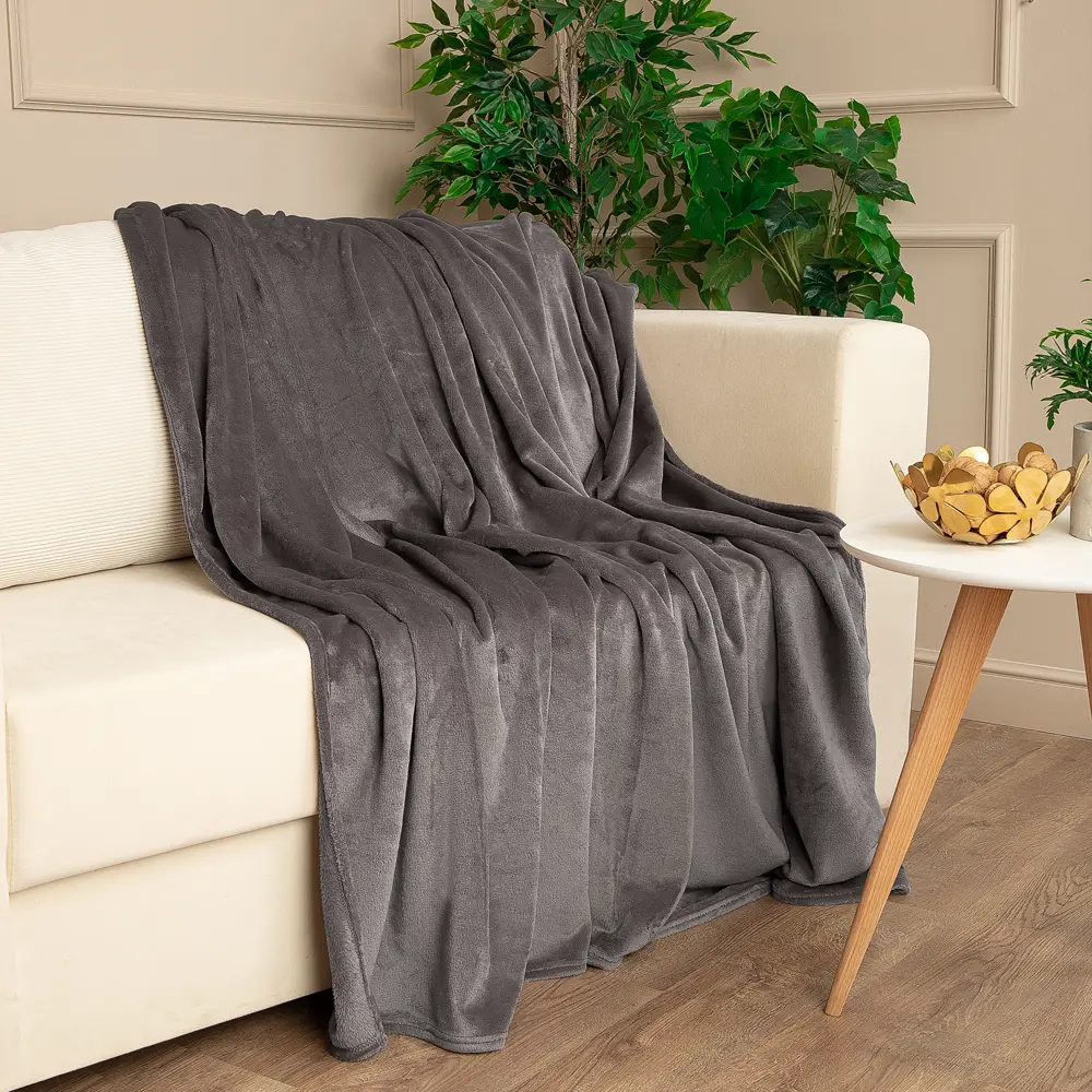 Плед KREAFORTA Flandria 200x220 см микрофибра цвет серо-коричневый 89436686 STLM-2157822 - Вид №2