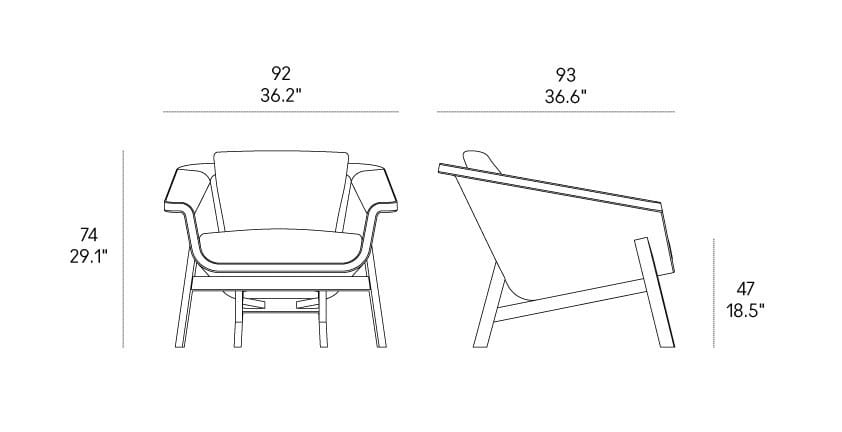 Кресло из ткани или кожи с подлокотниками Casamania & Horm Sienna ARCH-00125247 - Вид №3