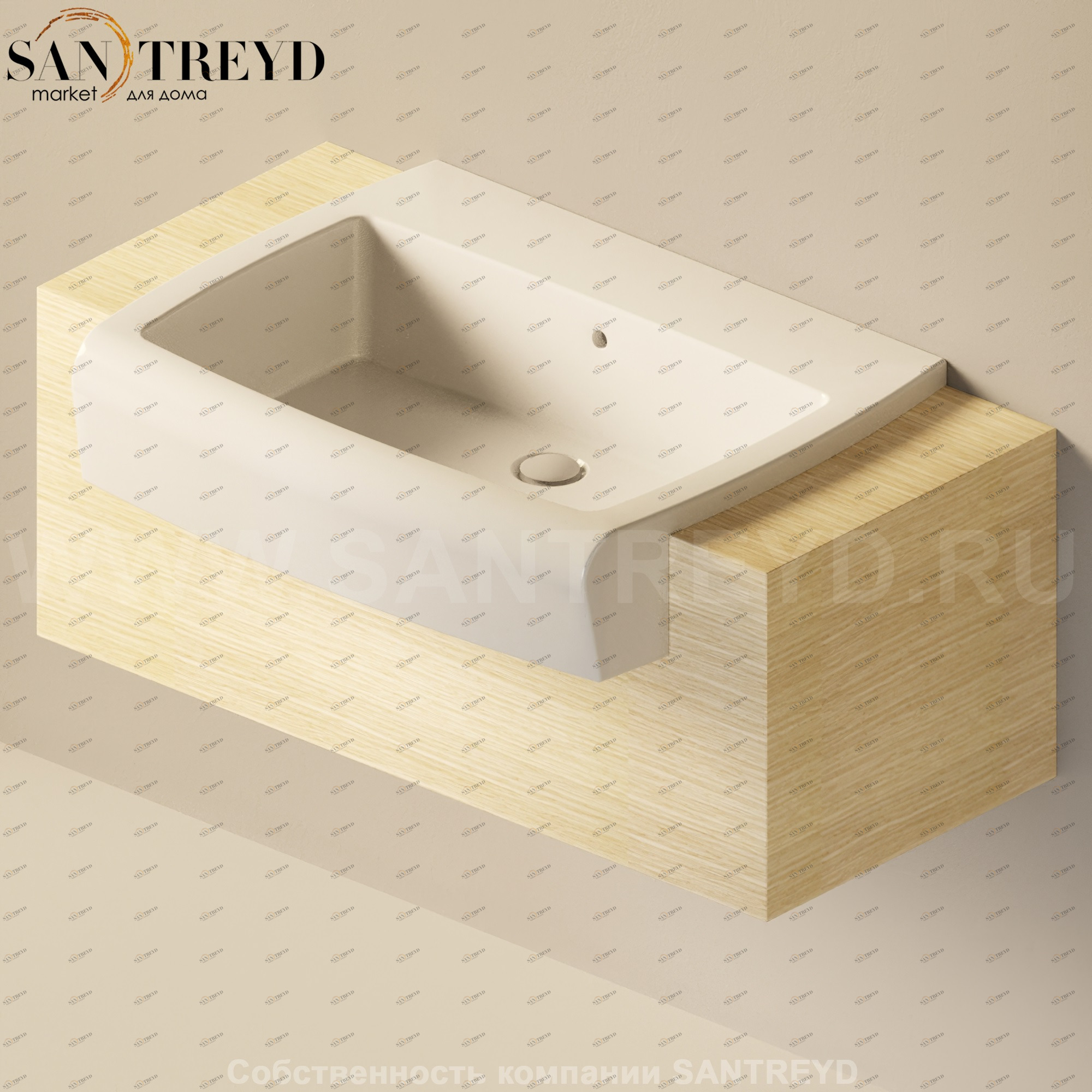 Flaminia UNA Консоль для раковины от 100 до 200 см светлый дуб UNA75C1.WL Ceramica Flaminia UNA75C1WL