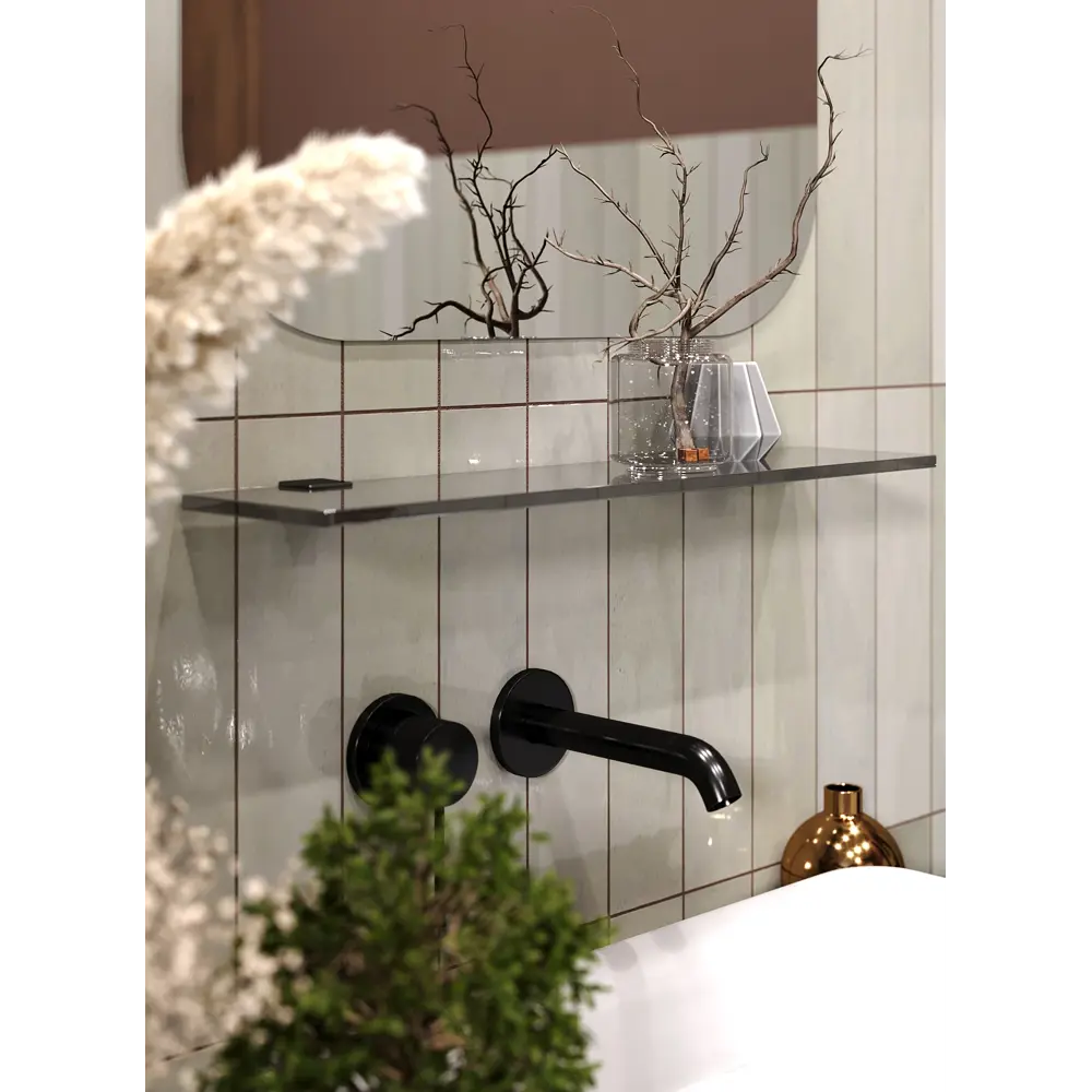 Стеклянная полка OMEGA GLASS для ванной комнаты 12×51 см 88016391 NNSP STLM-0976447 - Вид №3