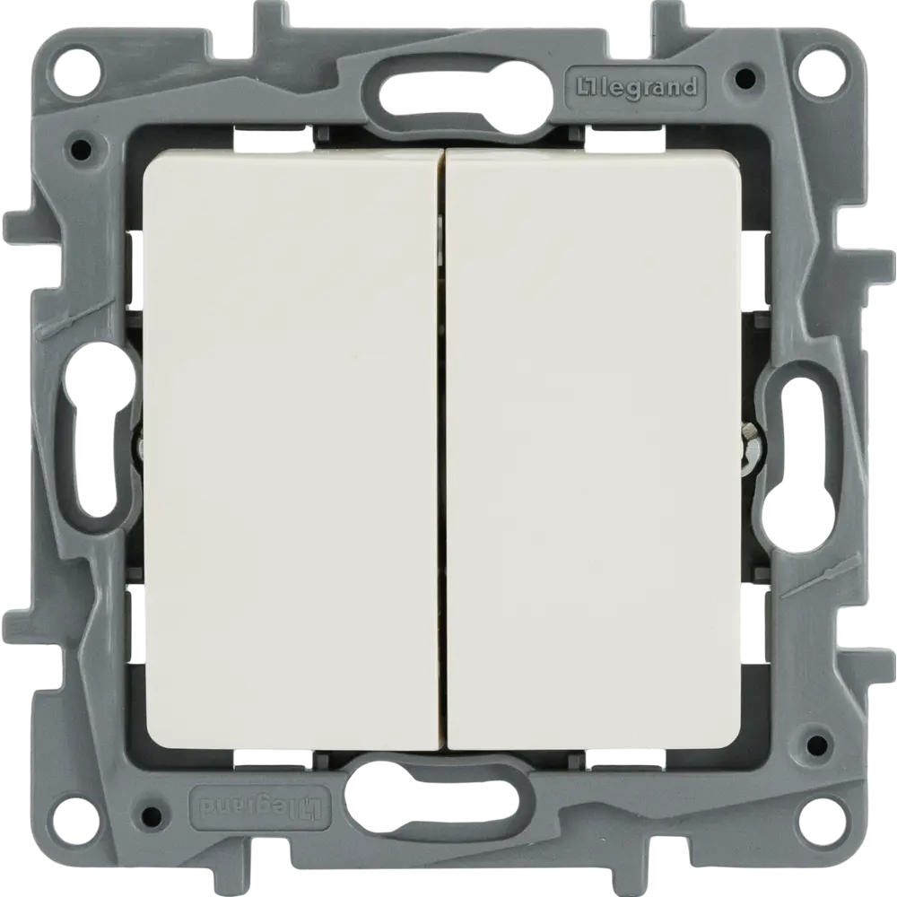 Legrand Etika: двухклавишный выключатель с подсветкой в цвете слоновая кость 82153474 STLM-0020579 - Вид №1