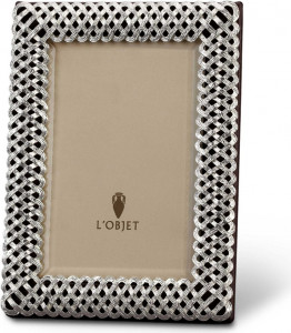 10575440 L’Objet Фоторамка 10х15см "Плетение" (платиновое покрытие) п/к Латунь