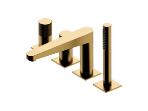 Смеситель для ванны с 4 отверстиями и ручным душем