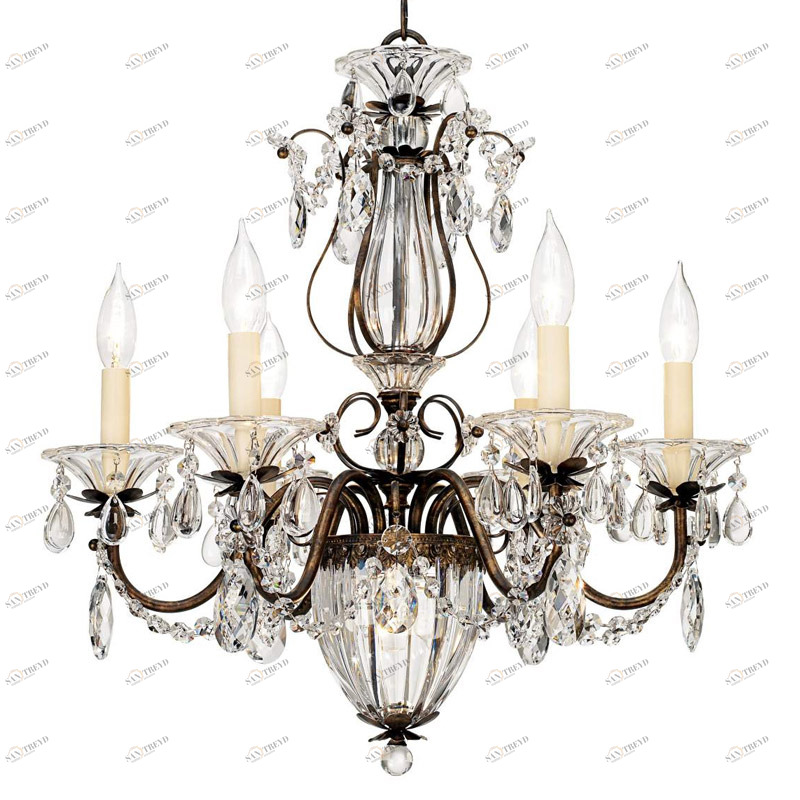 Люстра хрустальная 57х53 см бронзовая Bagatelle 1246-76 SCHONBEK ДИЗАЙНЕРСКИЕ 00-3883014 Бронза;прозрачный 