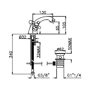 1231012V0br Смеситель Gattoni Vivaldi Santreyd - Вид №1