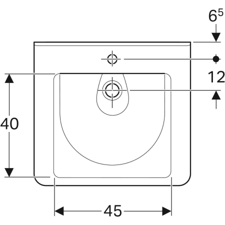 128666000 Раковина Geberit Renova Comfort Square, безбарьерная Geberit  - Вид №22