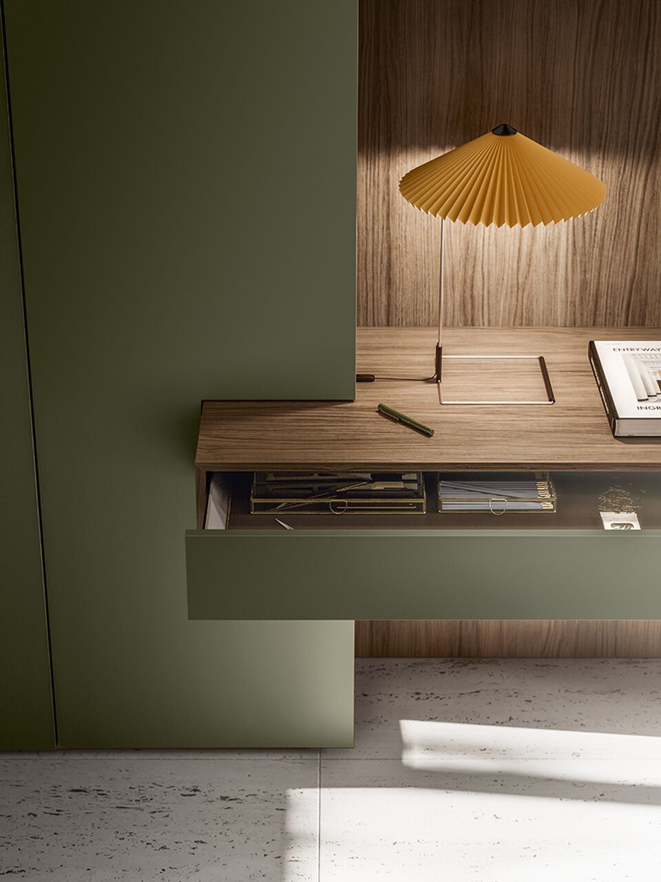 Деревянный секционный книжный шкаф с письменным столом Santalucia Mobili FREE ARCH-00021769