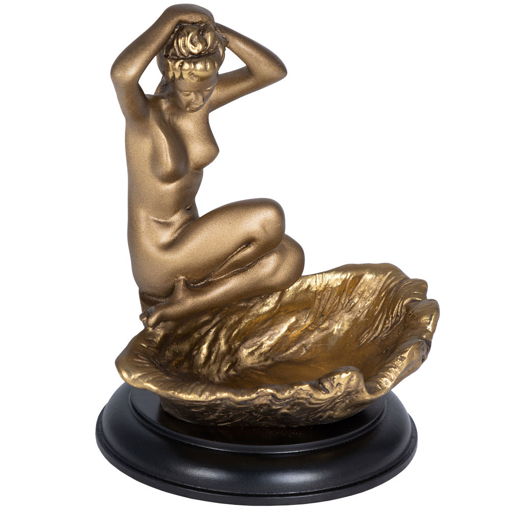 22570 Подставка для украшений Девушка на ракушке Бронза BOGACHO 4627138204672 - Вид №1