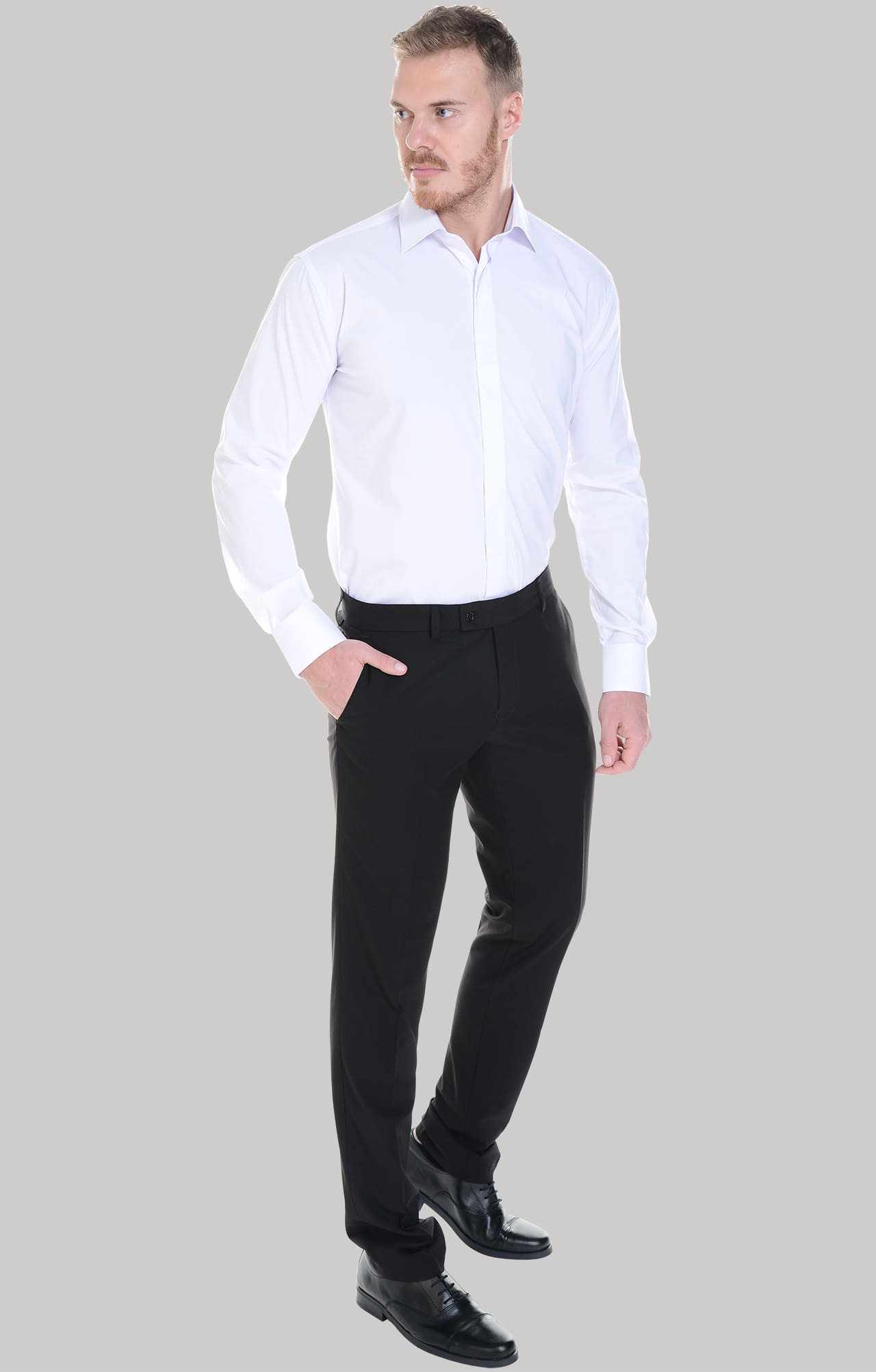 62466 Рубашка мужская  white El-Risto  Корпоративная одежда  размер 42/170-176  - Вид №15