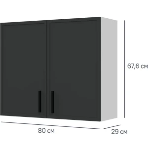 Кухонный шкаф навесной Неро Delinia 80x67.6x29 см МДФ цвет графит