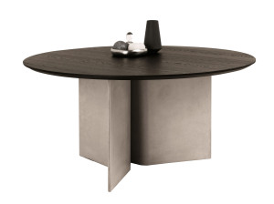 Бетонный и деревянный обеденный стол