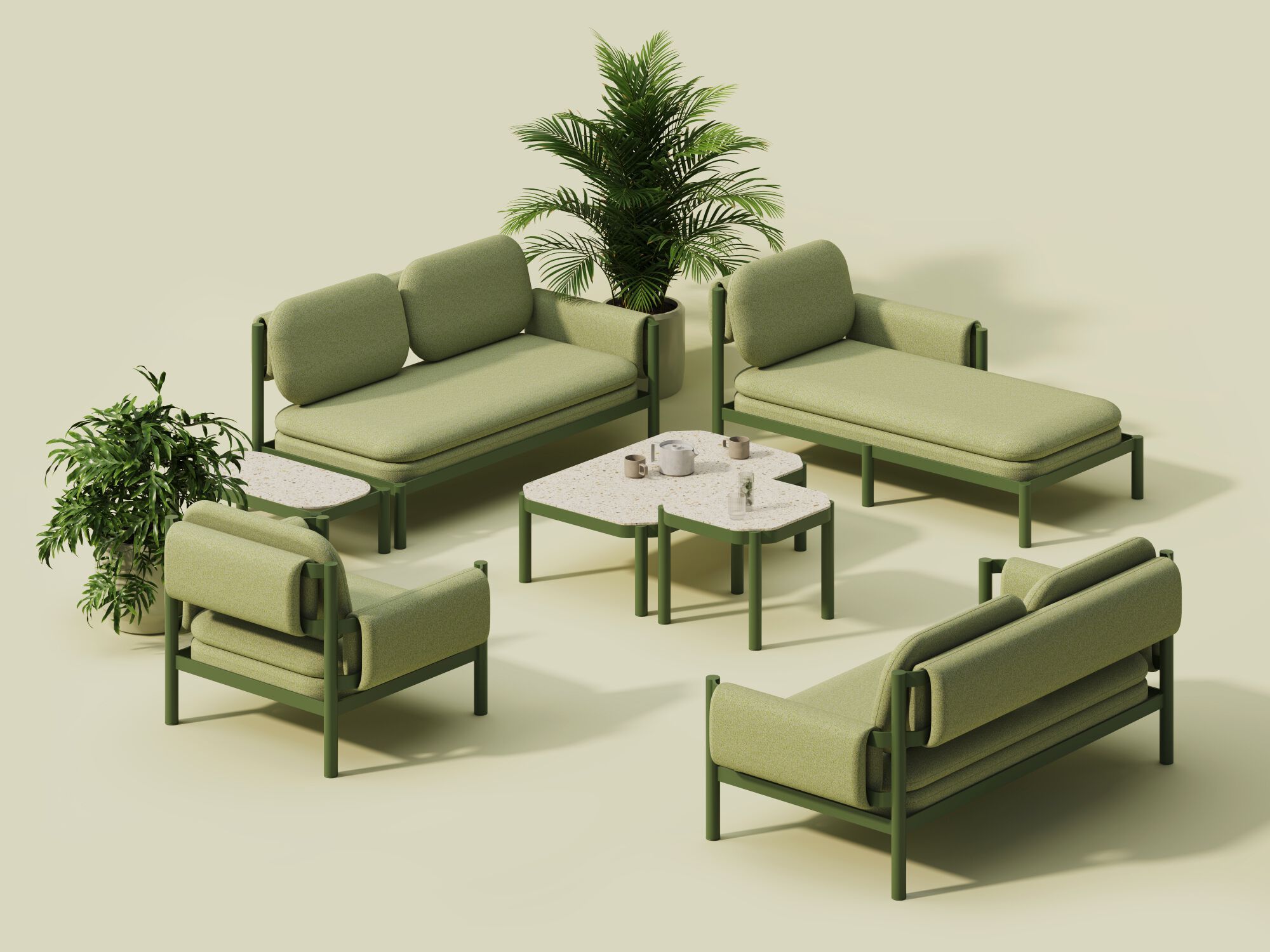 Алюминиевый квадратный журнальный столик для сада Joyf Tropic ARCH-00083365 - Вид №1