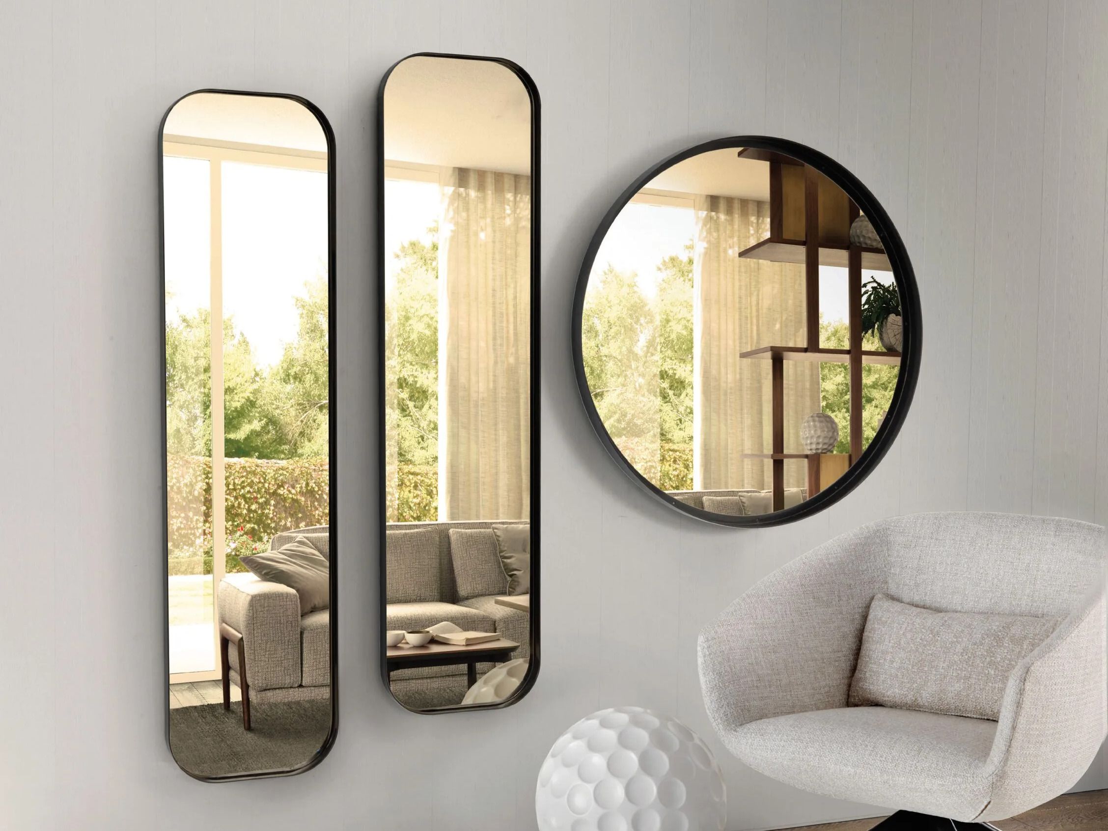 Круглое металлическое зеркало с рамкой Pacini & Cappellini Ron ARCH-00118222 - Вид №1