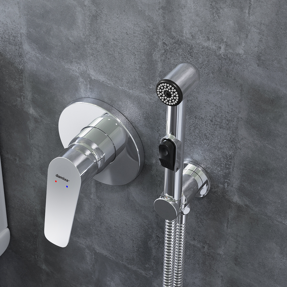 777510000 смеситель монтируемый в стену с гиг. душем Damixa Origin Bit 