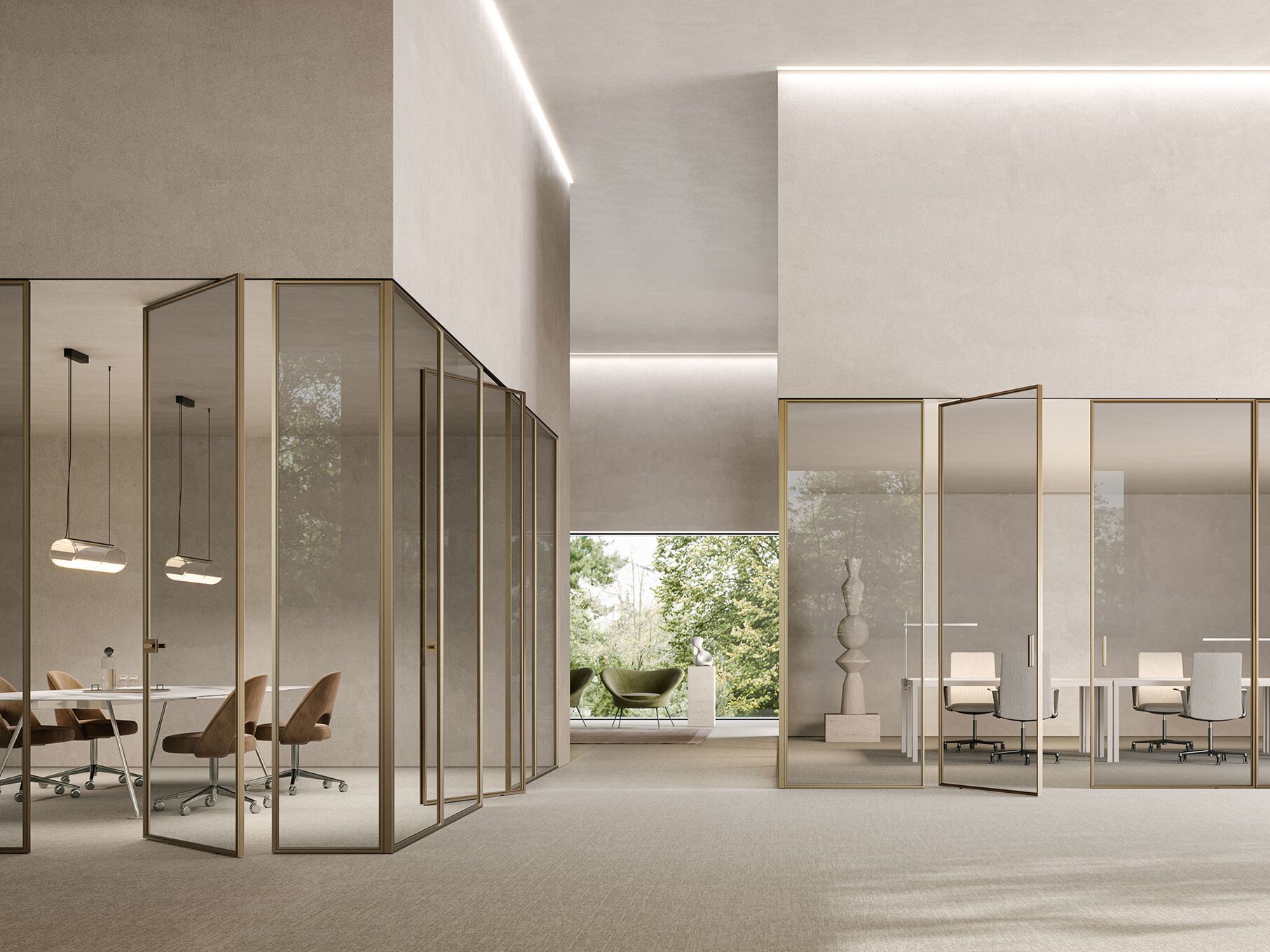 Ротационная стеклянная дверь Lualdi раздвижные и поворотные системы из стекла ARCH-00115262