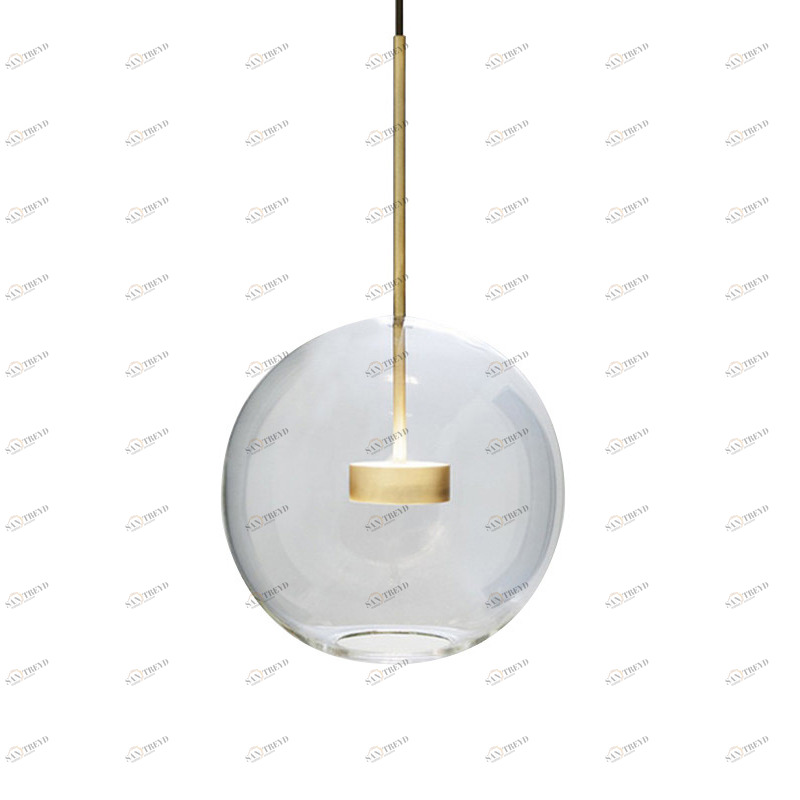 Светильник подвесной 30х30 см прозрачный Bolle 1 9214P-1 DELIGHT COLLECTION ДИЗАЙНЕРСКИЕ 00-3882298 Золото;прозрачный 