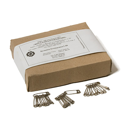 1-28 С-56 Булавки английские №1 10 шт белый металл Santreyd 