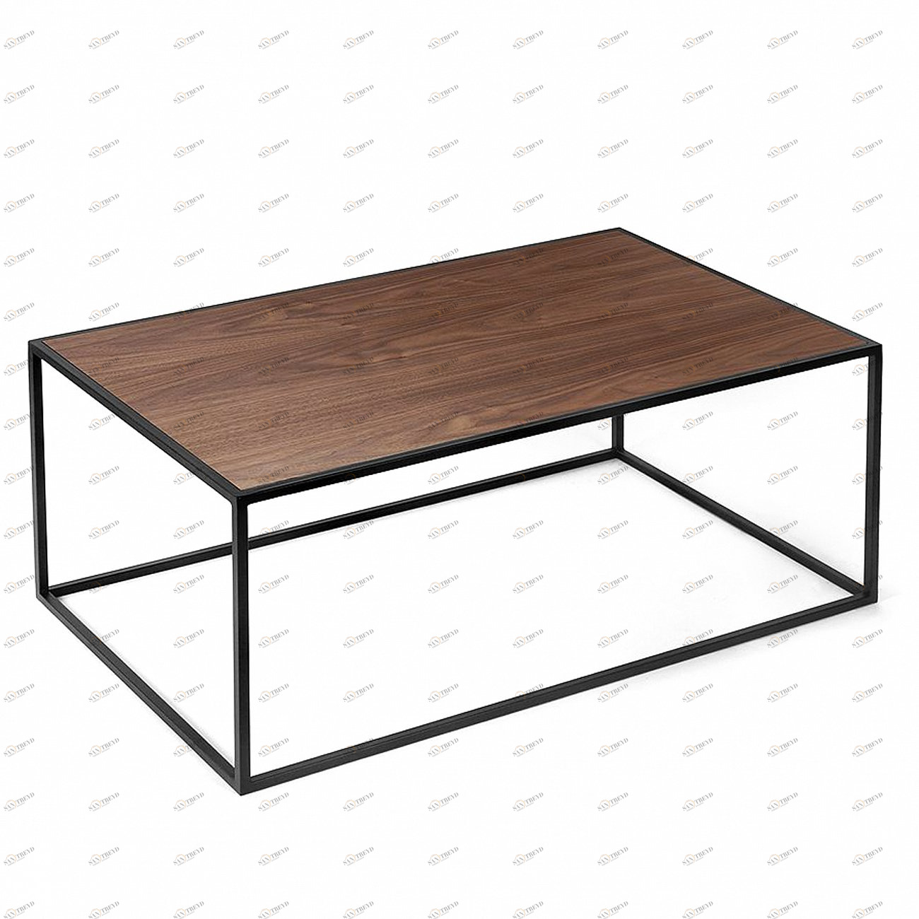 Журнальный столик прямоугольный американский орех с черными ножками 80 см Darmian into black INTELLIGENT DESIGN  260893 Орех;коричневый;черный 