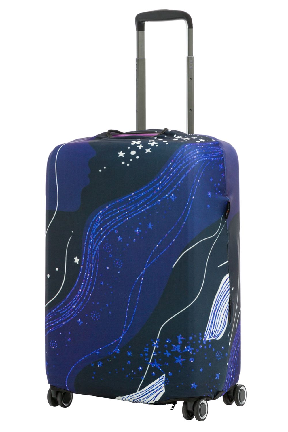 EBHP03-M Чехол для чемодана средний EBHP03 M Diagonal Purple Waves Eberhart 