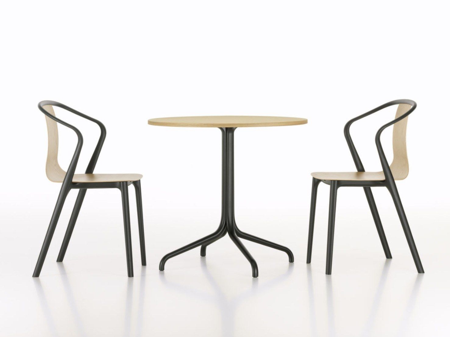 Круглый стол со стальным основанием и деревянной столешницей VITRA Belleville Table ARCH-00025779 - Вид №10