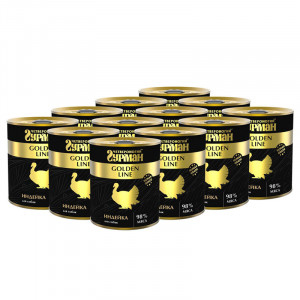 ПР0018350*12 Корм для собак Индейка натуральная в желе (золотая серия) конс. 340г (упаковка - 12 шт) ЧЕТВЕРОНОГИЙ ГУРМАН