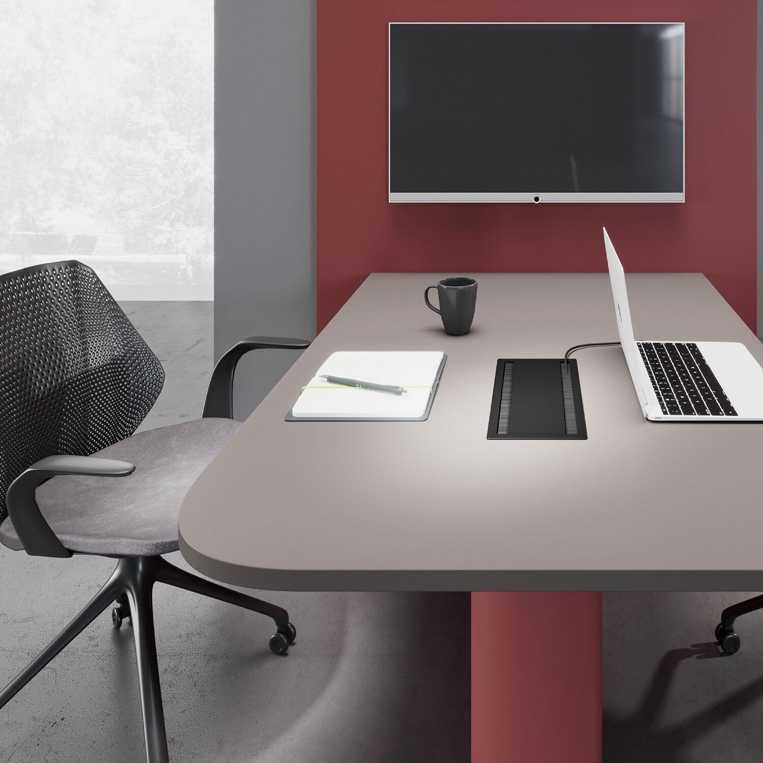 Прямоугольный стол для совещаний с системой люверсов CUF Milano Doria ARCH-00079444 - Вид №17