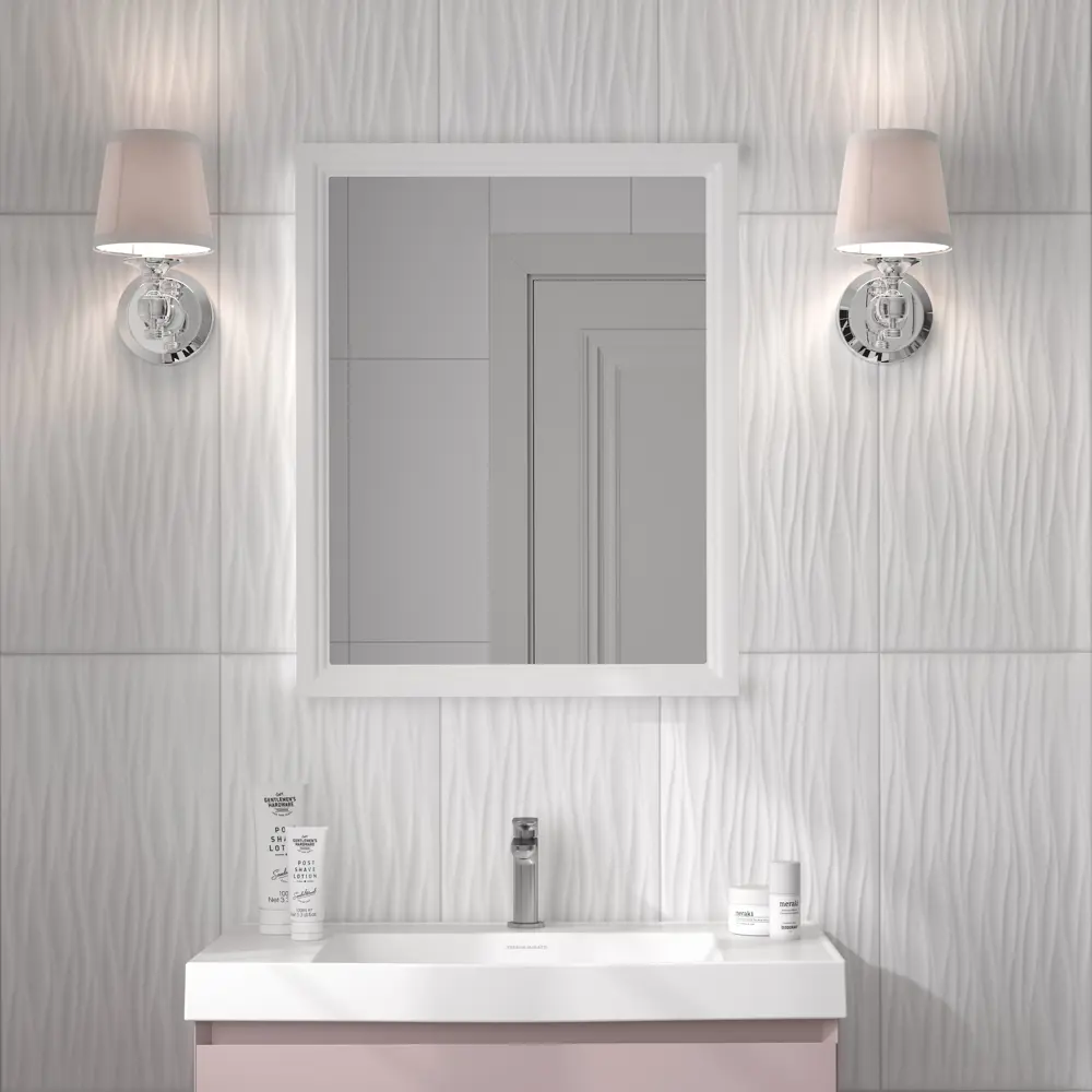 Плитка настенная Kerama Marazzi Айс 3D 29.5x59.5 см см 1.08 м² цвет белый глянцевый 82508029 STLM-2068853 Белая Плитка